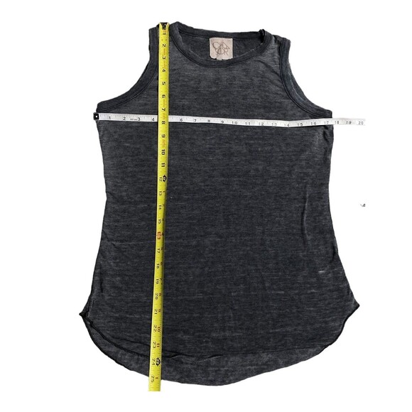 Chaser Charcoal Grey Knot Caged Back Muscle Tee Top Super Soft Size M Medium - Picture 8 of 9